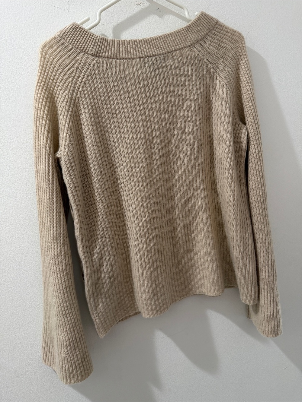 Only Mine Beige Ribbed Crewneck Sweater with Side Braid - Picture 3 of 12